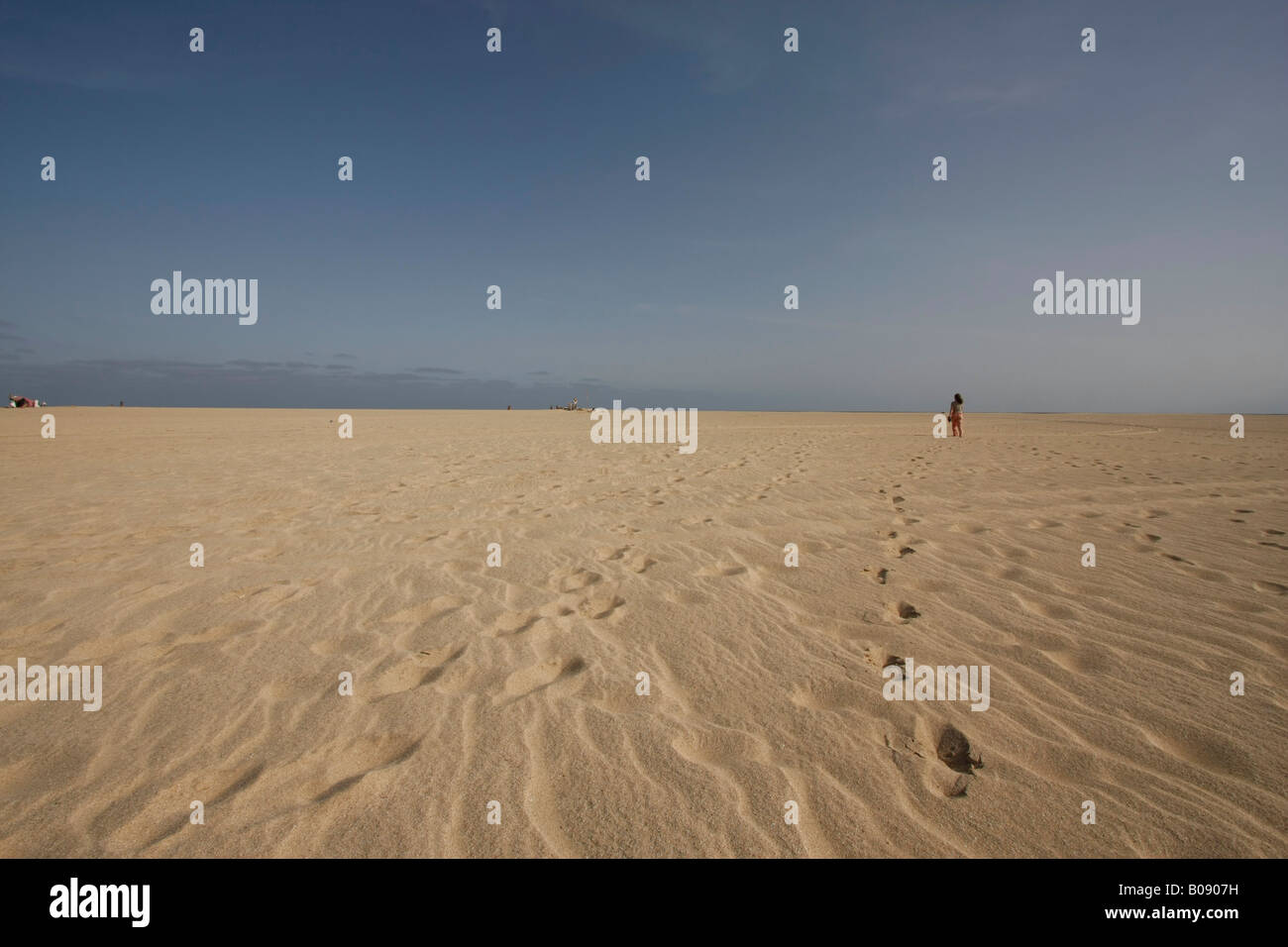 Sandstrand bei Santa Maria, Insel Sal, Kap Verde, Afrika Stockfoto