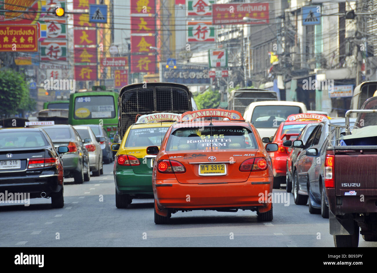 Schwerverkehr in Chinatown, Thailand, Bangkok Stockfoto