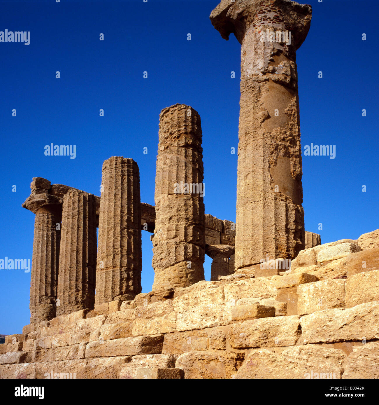 Tempel der Giunone, Tal der Tempel Agrigento Sizilien Italien EU Stockfoto