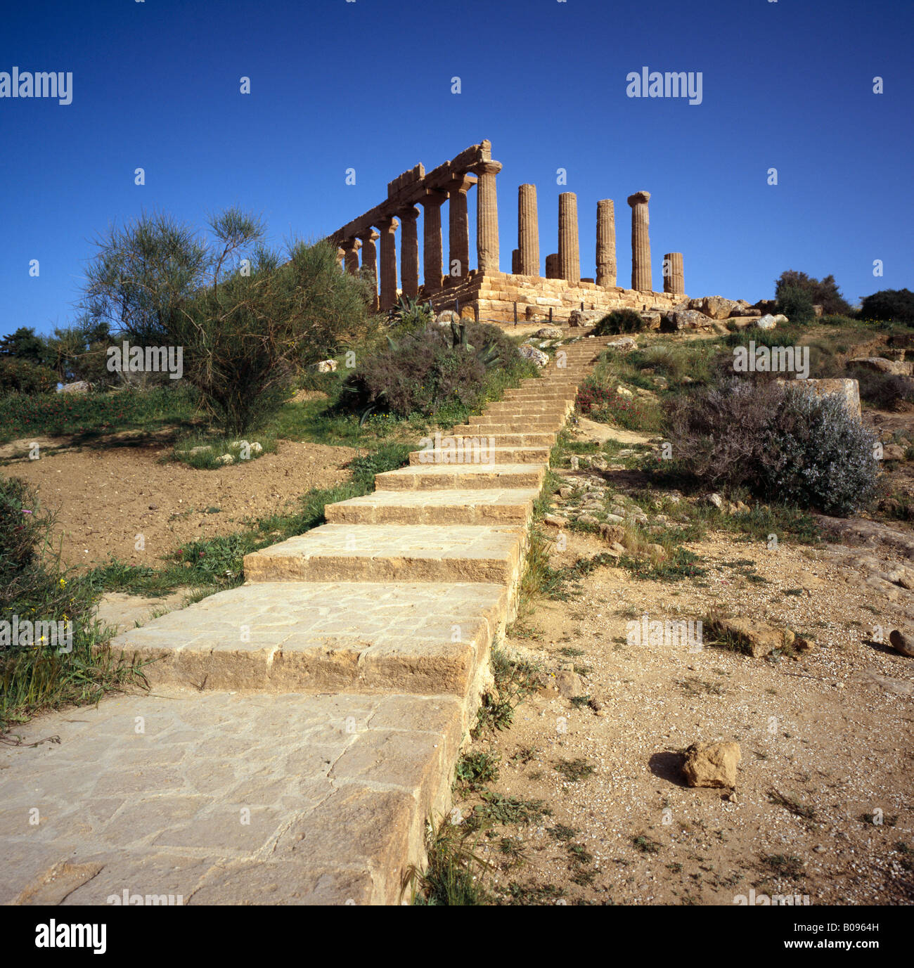 Giunone Tempel, Tal der Tempel, Agrigento, Sizilien, Italien, EU. Stockfoto