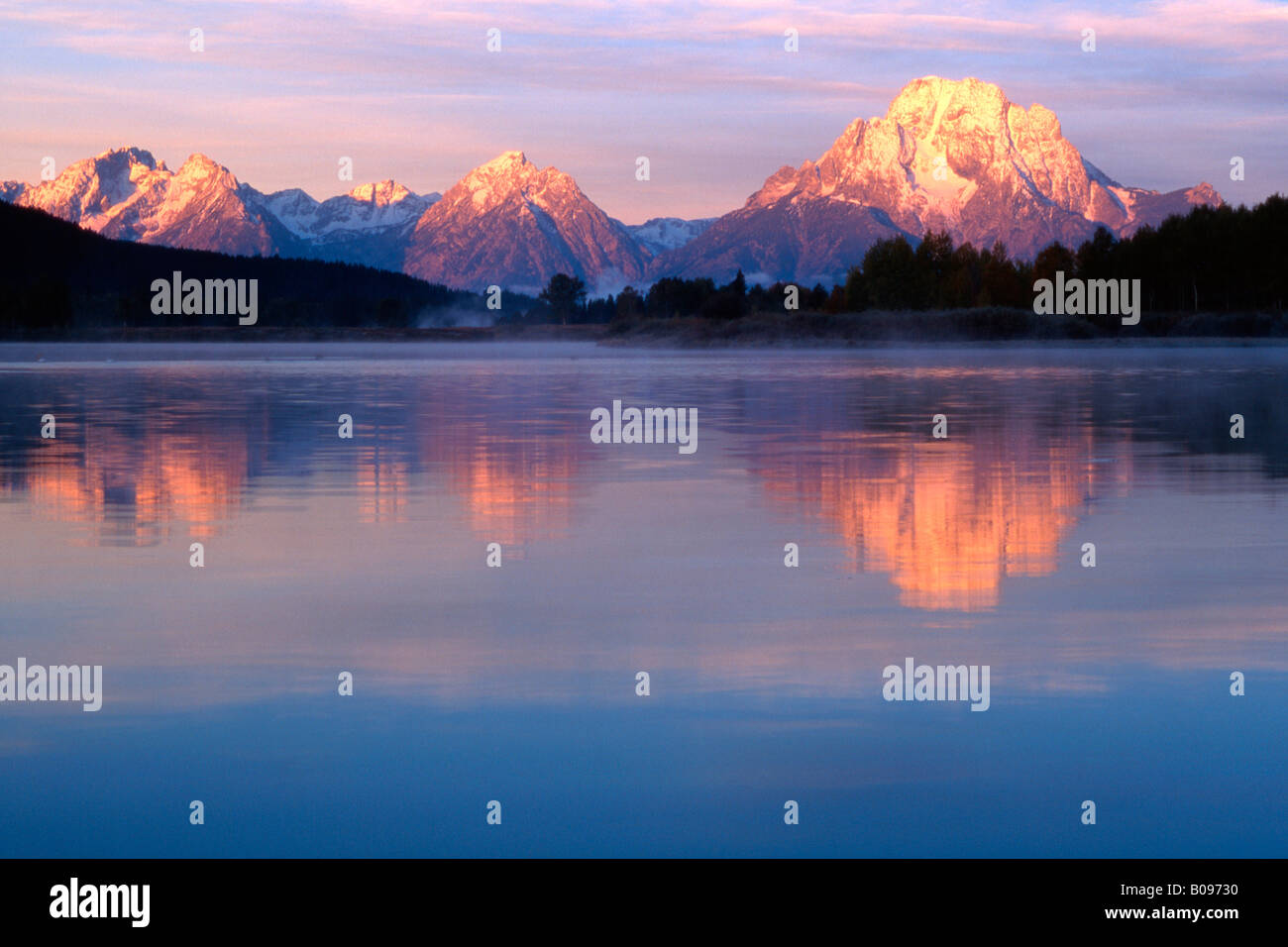 Oxbow Bend und Teton Range, Grand-Teton-Nationalpark, Wyoming, USA, Nordamerika Stockfoto