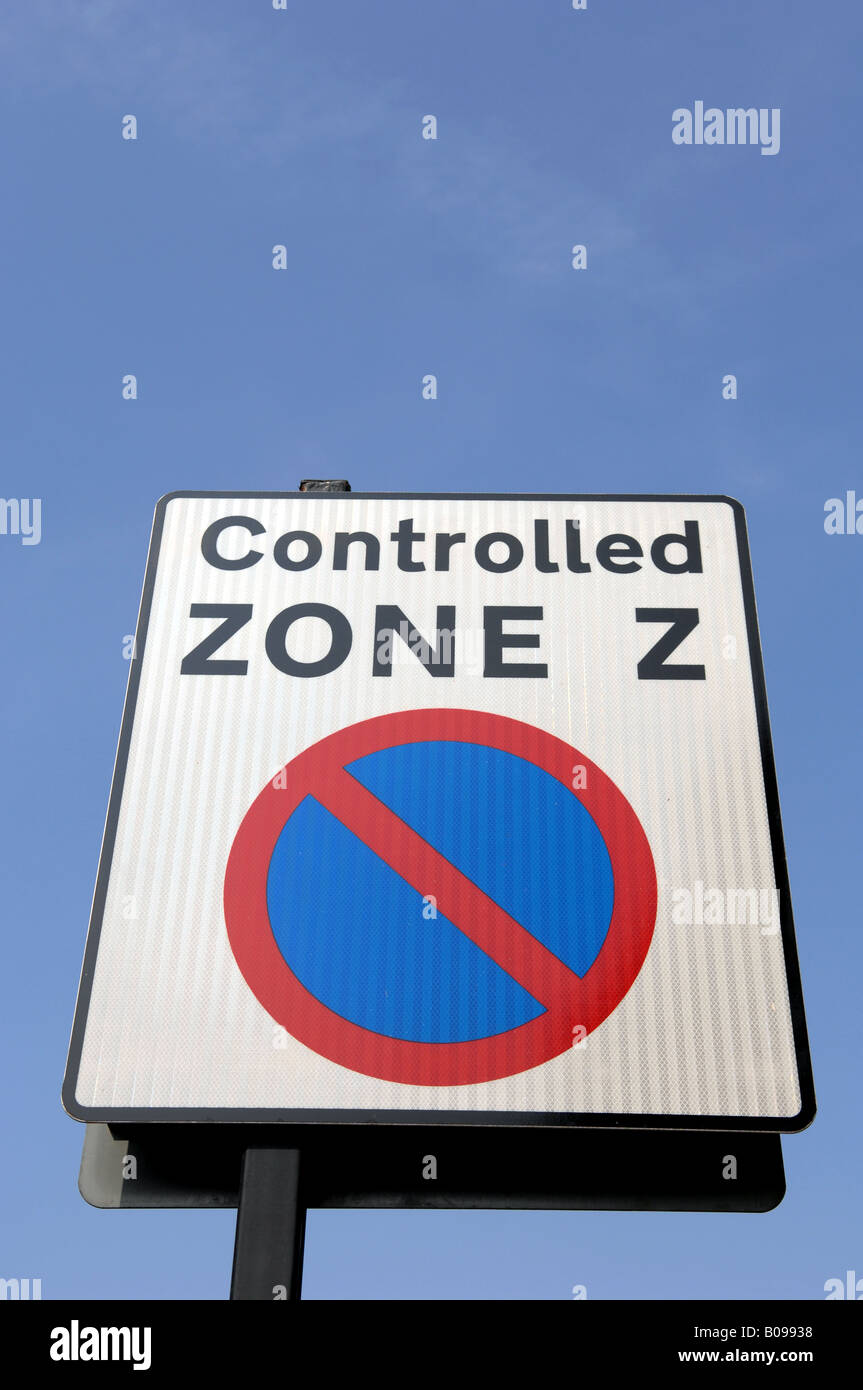 Kontrollierte Parkzone Z anmelden, Brighton UK Stockfoto