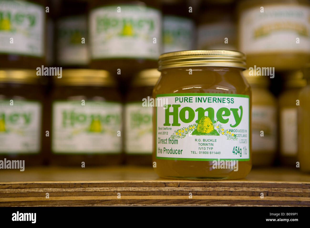 Honig im Hofladen, Black Isle, in der Nähe von Inverness, Scotland, UK Stockfoto