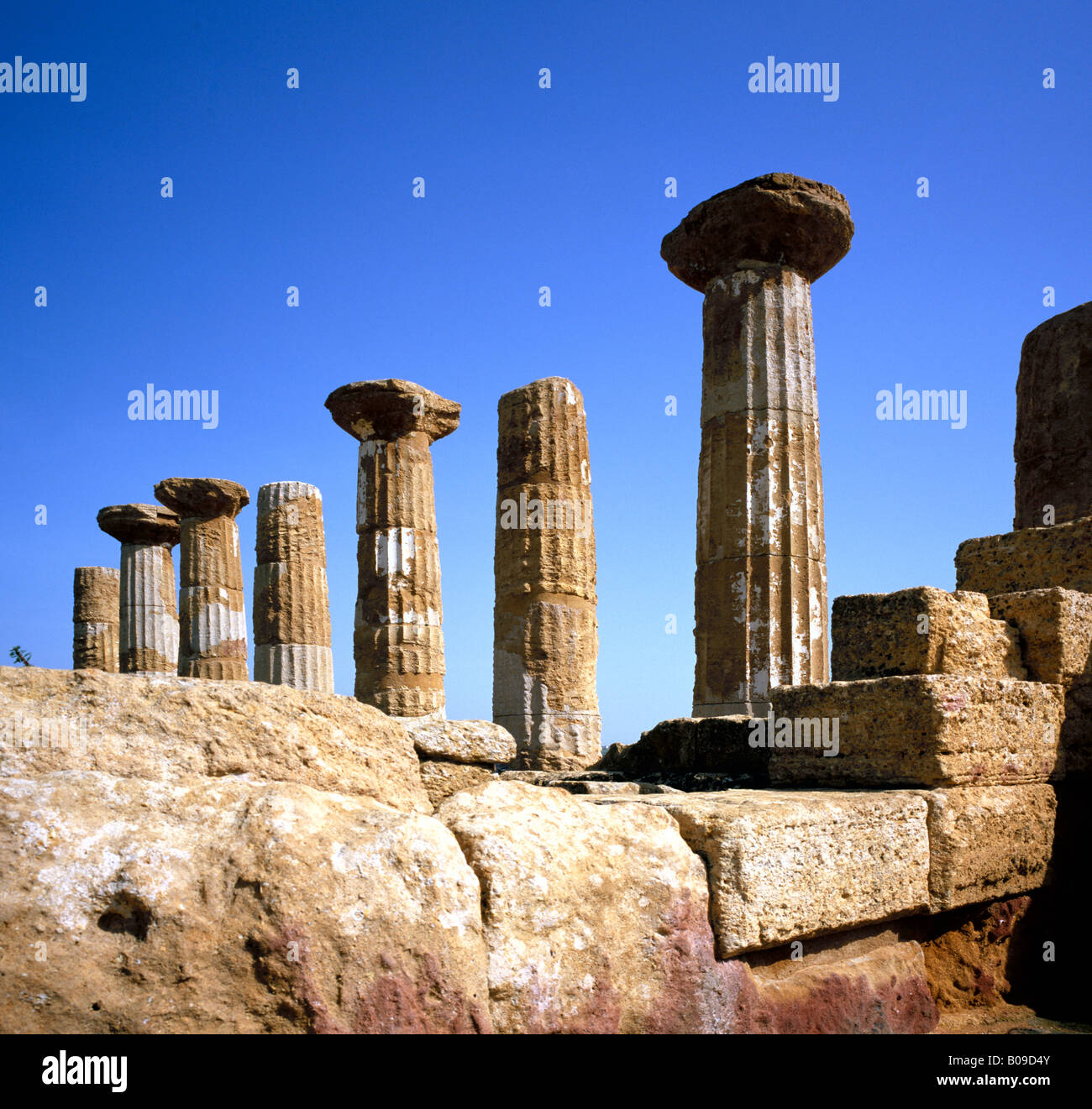 Tempel von Ercole, oder Herkules, Tal der Tempel, Agrigento, Sizilien, Italien, EU. Stockfoto