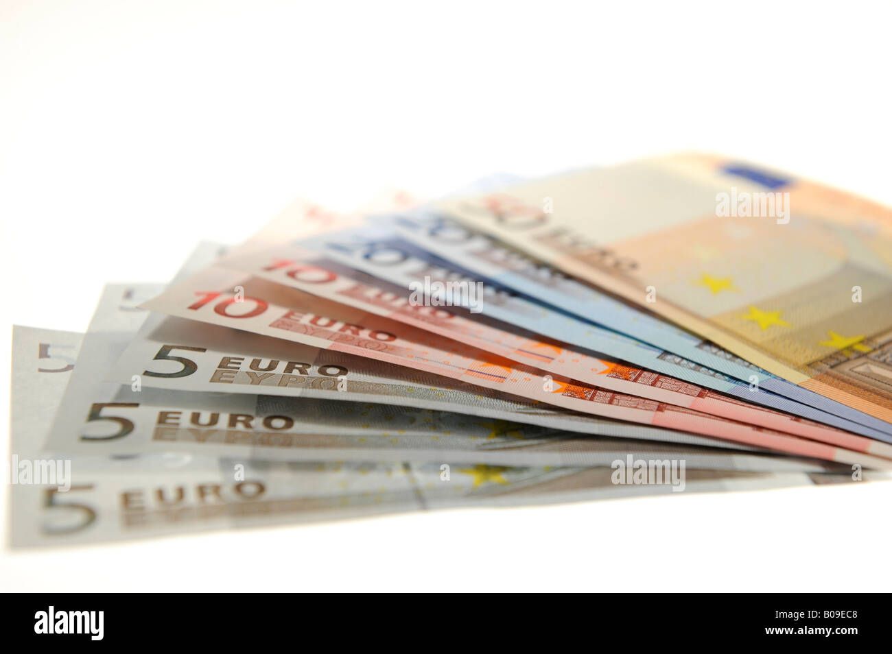 Euro - Notizen auf Papier Stockfoto