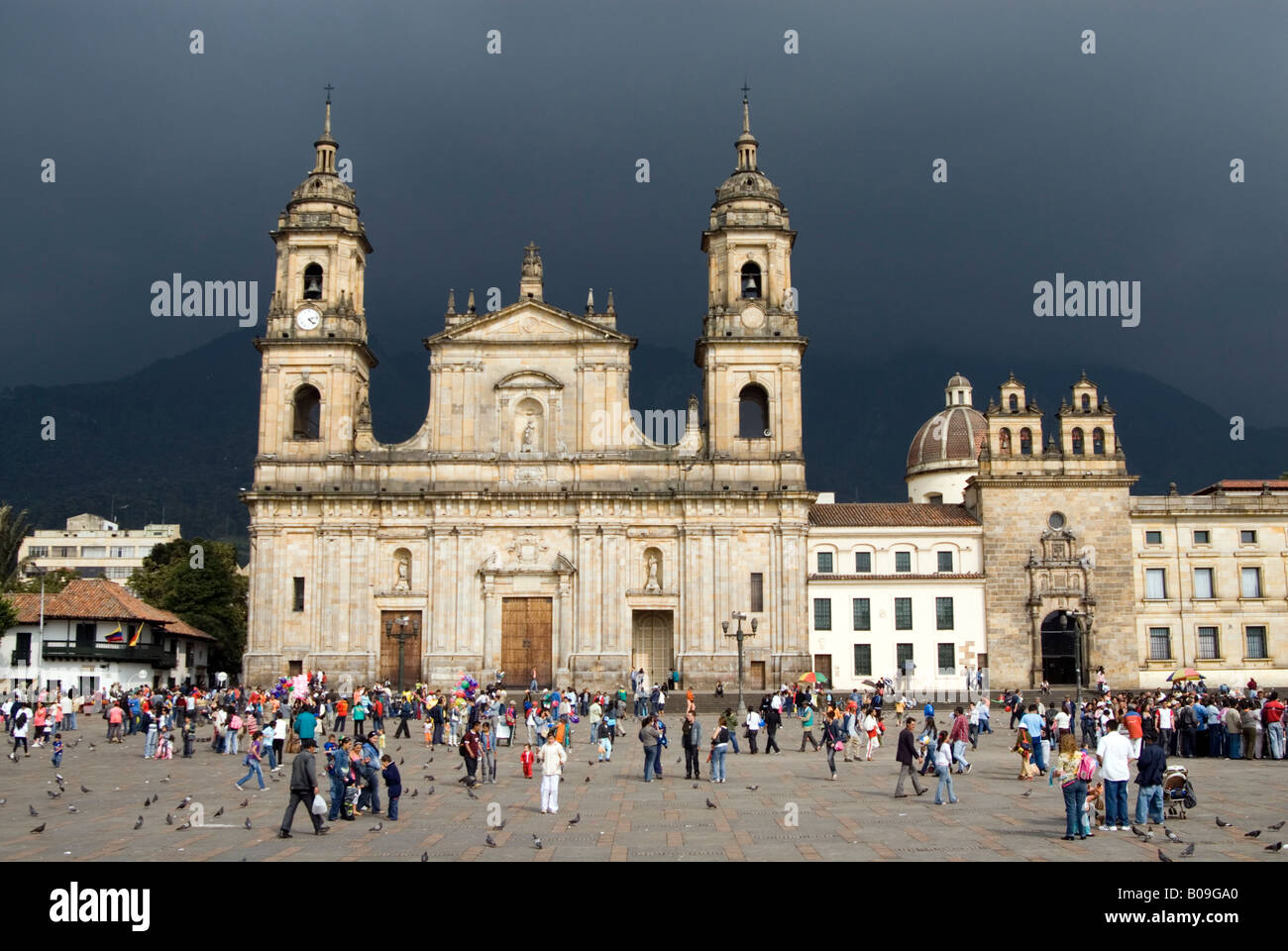 Primäre Kathedrale an der Plaza Bolivar de Bogota Kolumbien Stockfoto