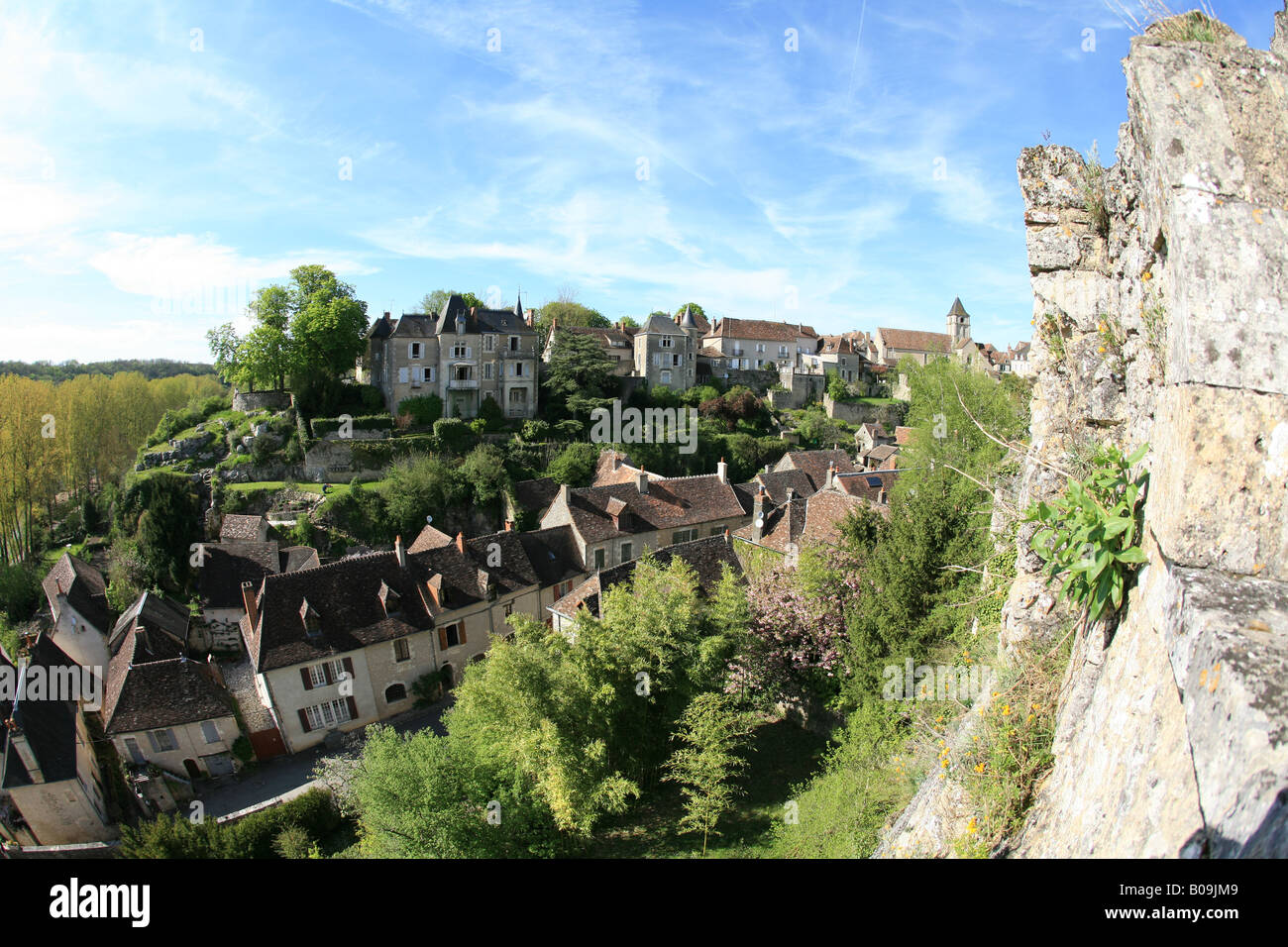 Angles Sur L'Anglin der schönen mittelalterlichen Dorf in Vienne, Poitou-Charentes, Frankreich Stockfoto