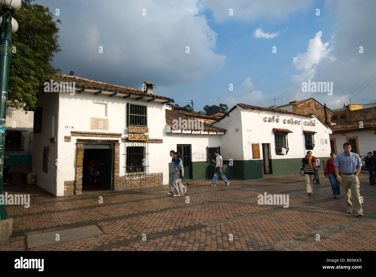 Plazoleta del Chorro de Quevedo in La Candelaria, Bogota, Kolumbien Stockfoto