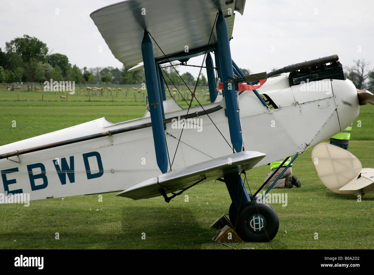 DE HAVILLAND D60 MOTTE, 1930ER JAHRE DOPPELDECKER Stockfoto