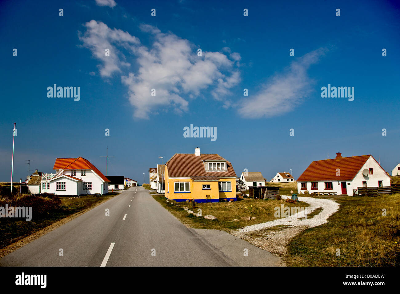 Dänische Westküste Dorf Stockfoto