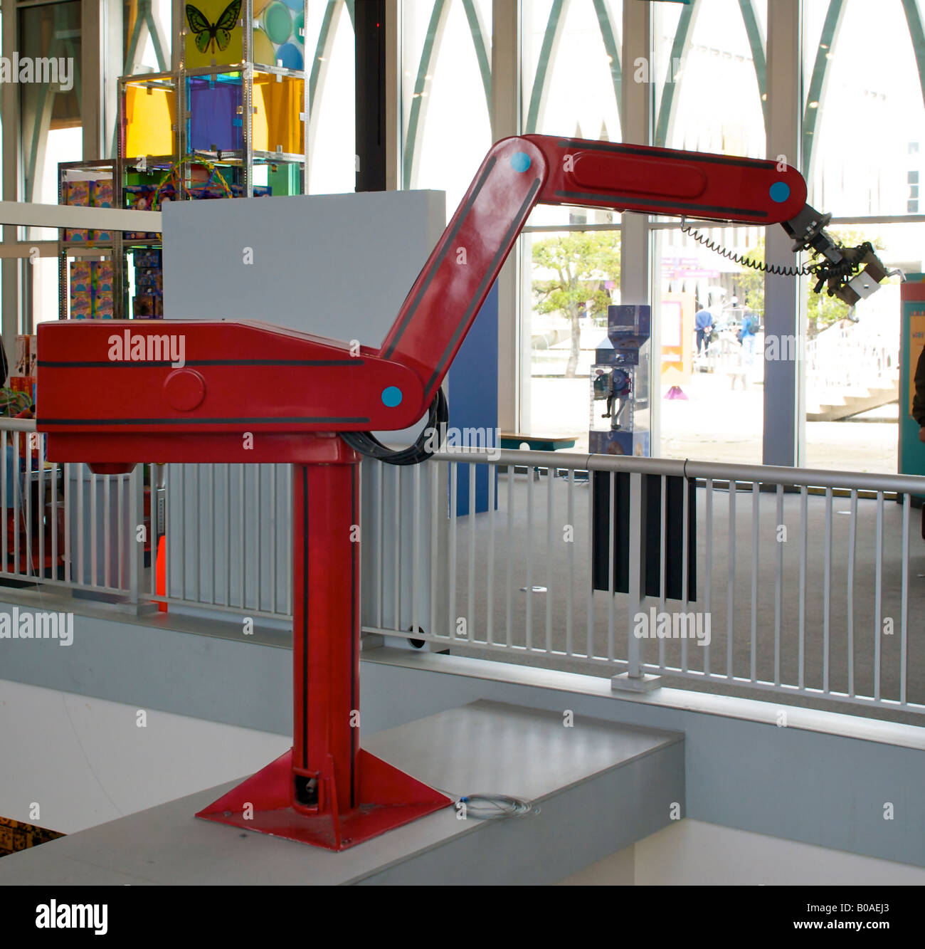 Ein Roboterarm auf dem Display an das Pacific Science Center, Seattle, Washington, Vereinigte Staaten von Amerika, Nordamerika. Stockfoto