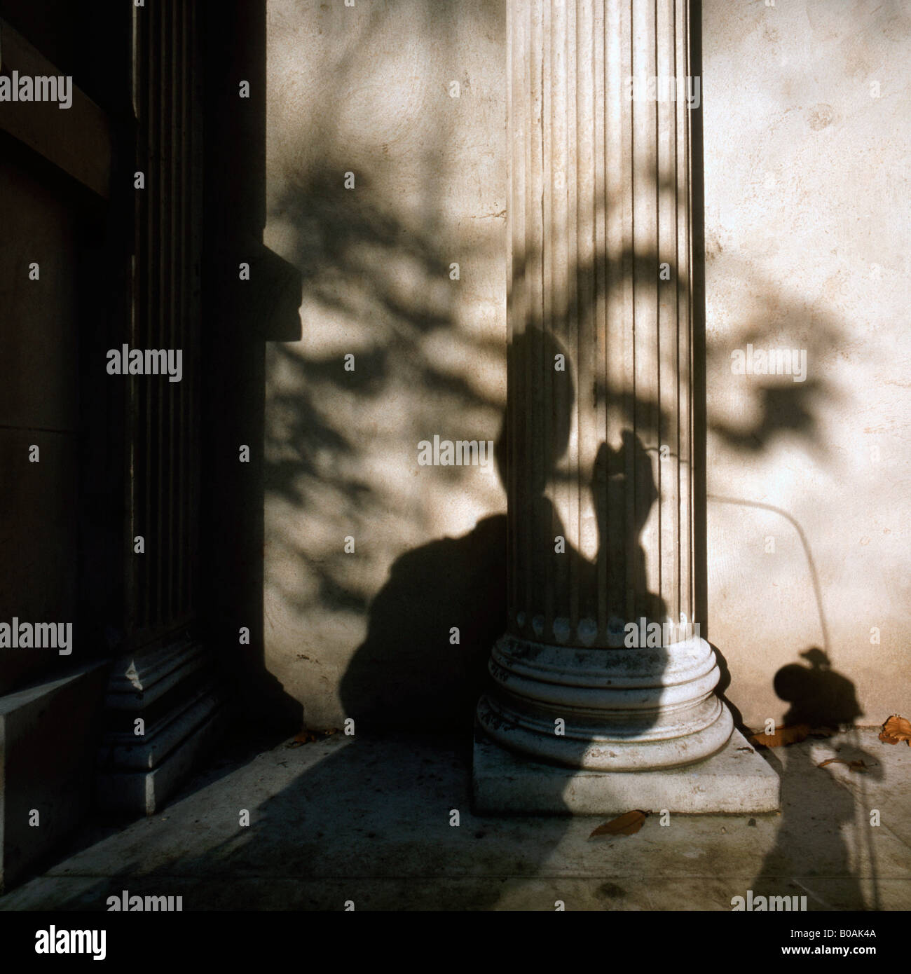 Des Fotografen Schatten, Chiswick House Gärten, Middlesex, UK. Stockfoto