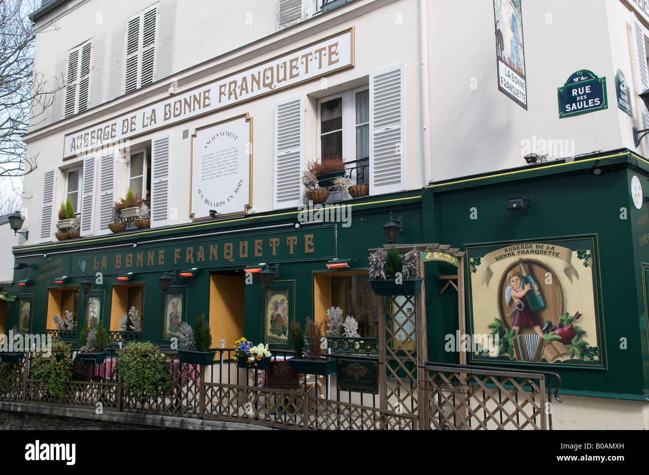 Die Auberge De La Bonne Franquette am Montmartre in Paris Stockfoto