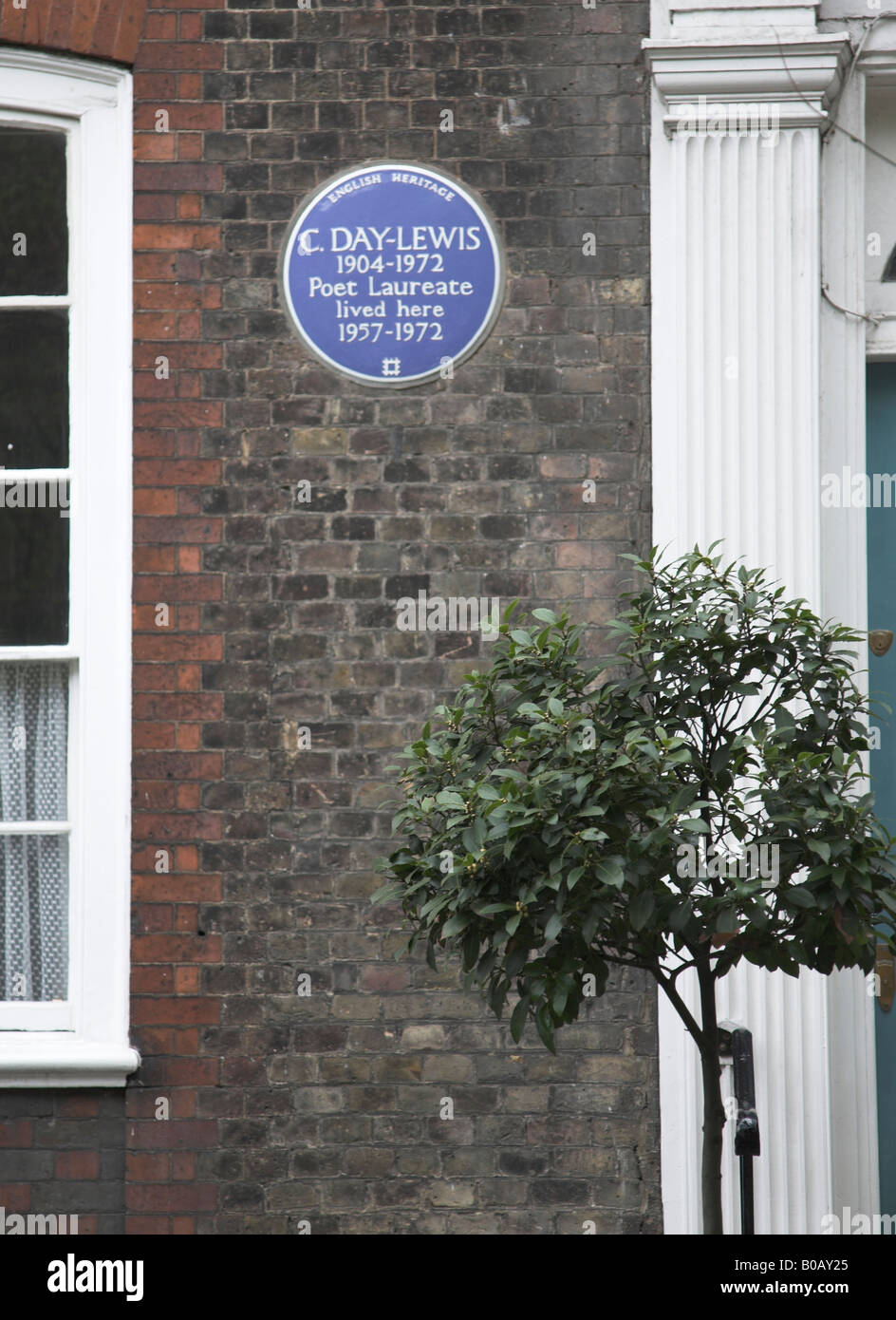 C-Day-Lewis blaue Plakette auf seinem Greenwich-Haus Stockfoto