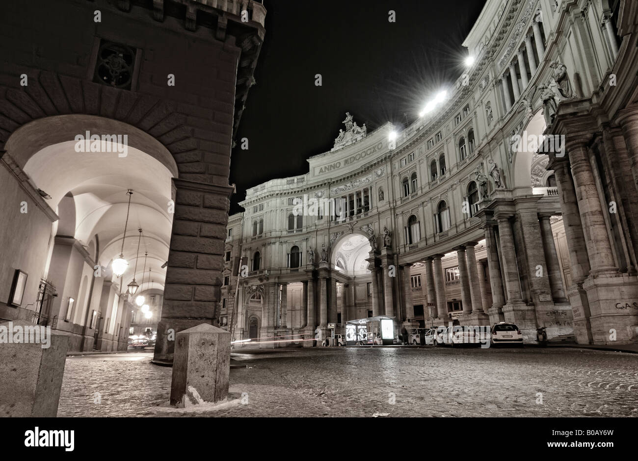 Napoli Neapel Stadt Mitte Nacht Stockfoto