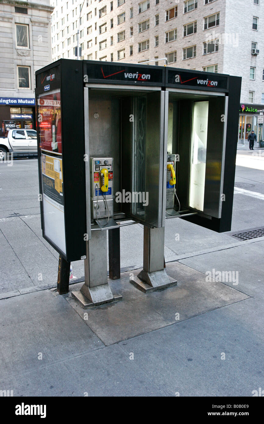 Rufen Sie Box oder Telefonzelle, New York City, Vereinigte Staaten von Amerika. Stockfoto