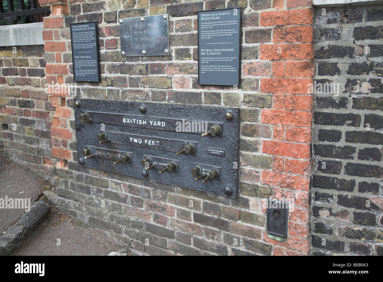 Imperiale Maßeinheiten Royal Observatory Greenwich London Stockfoto