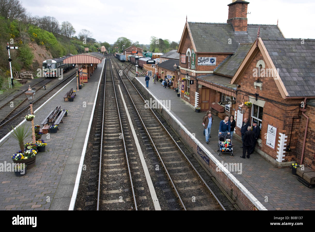 Bahnsteige und Gleise Bewdley Station Severn Valley Railway Worcestershire UK Stockfoto