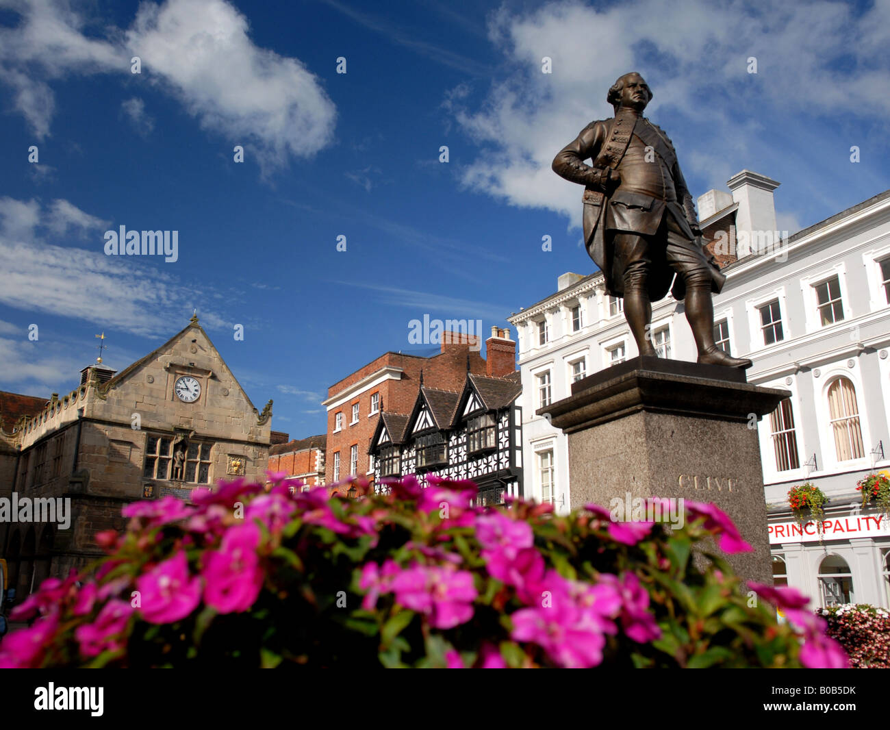 Statue von Robert Clive von Indien in der quadratischen Shrewsbury Shropshire England Stockfoto