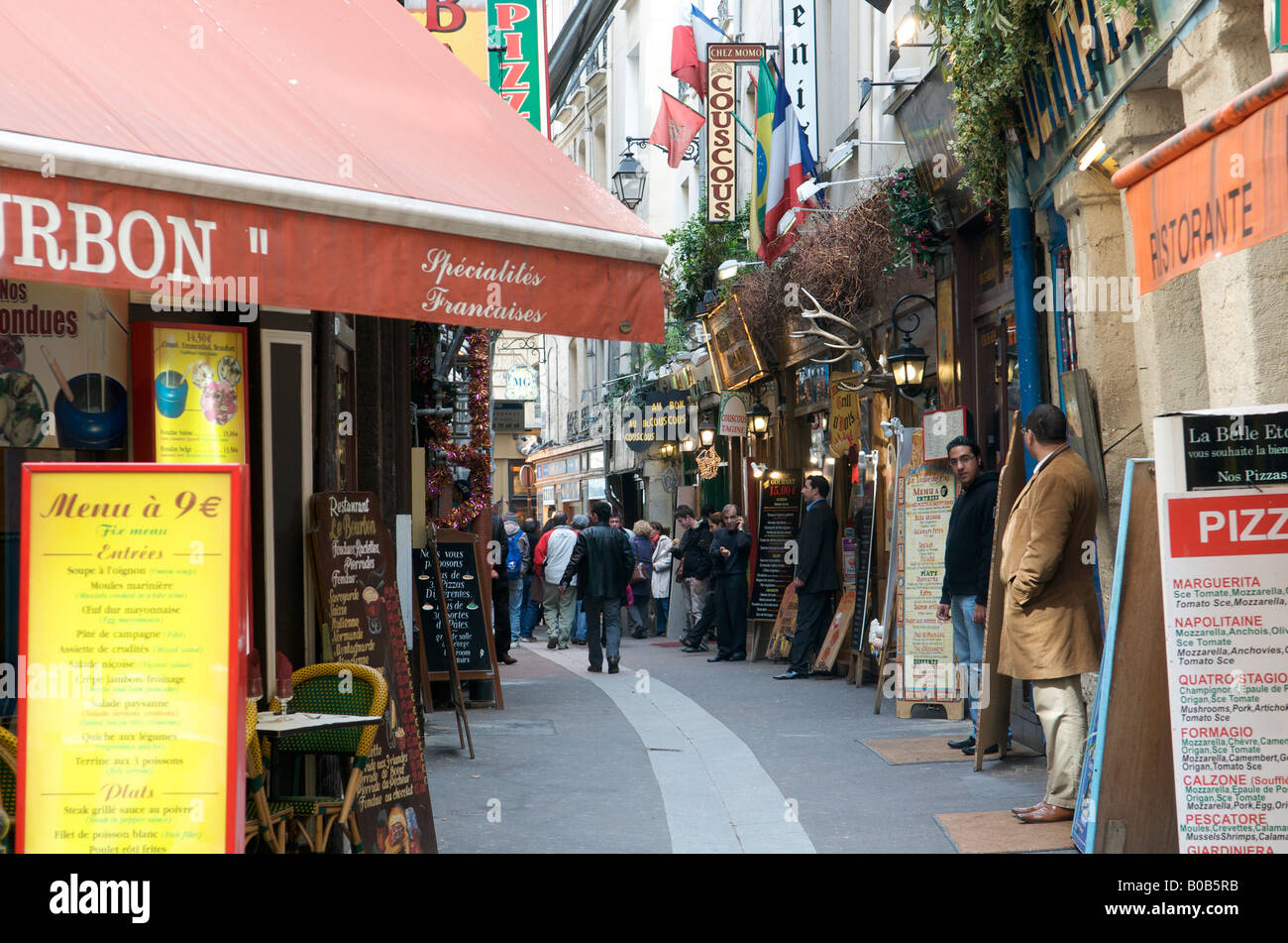 Restaurants im Quartier Latin von Paris Stockfoto