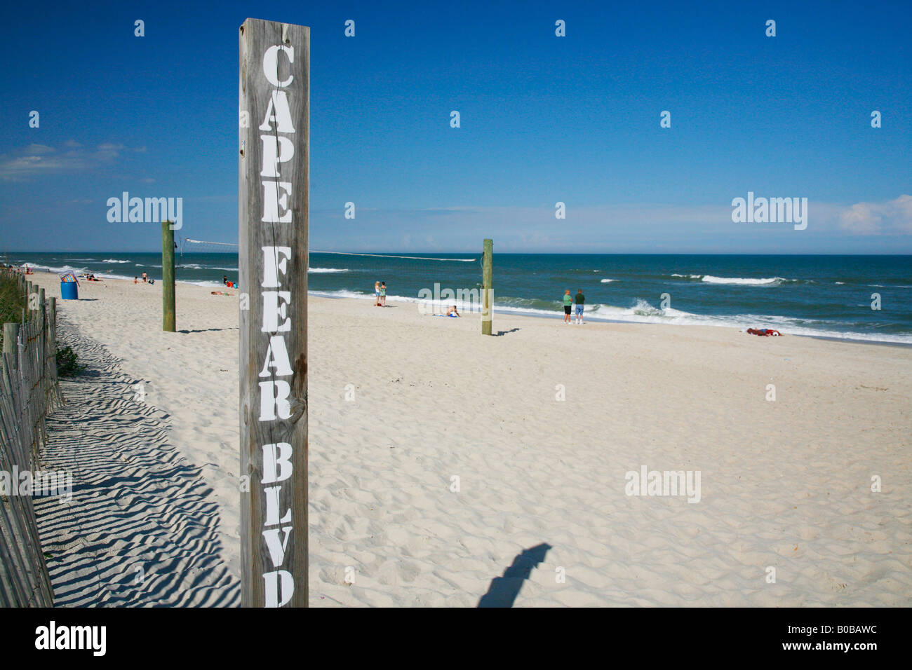 Cape Fear Blvd Zeichen auf Carolina Beach, North Carolina Stockfoto
