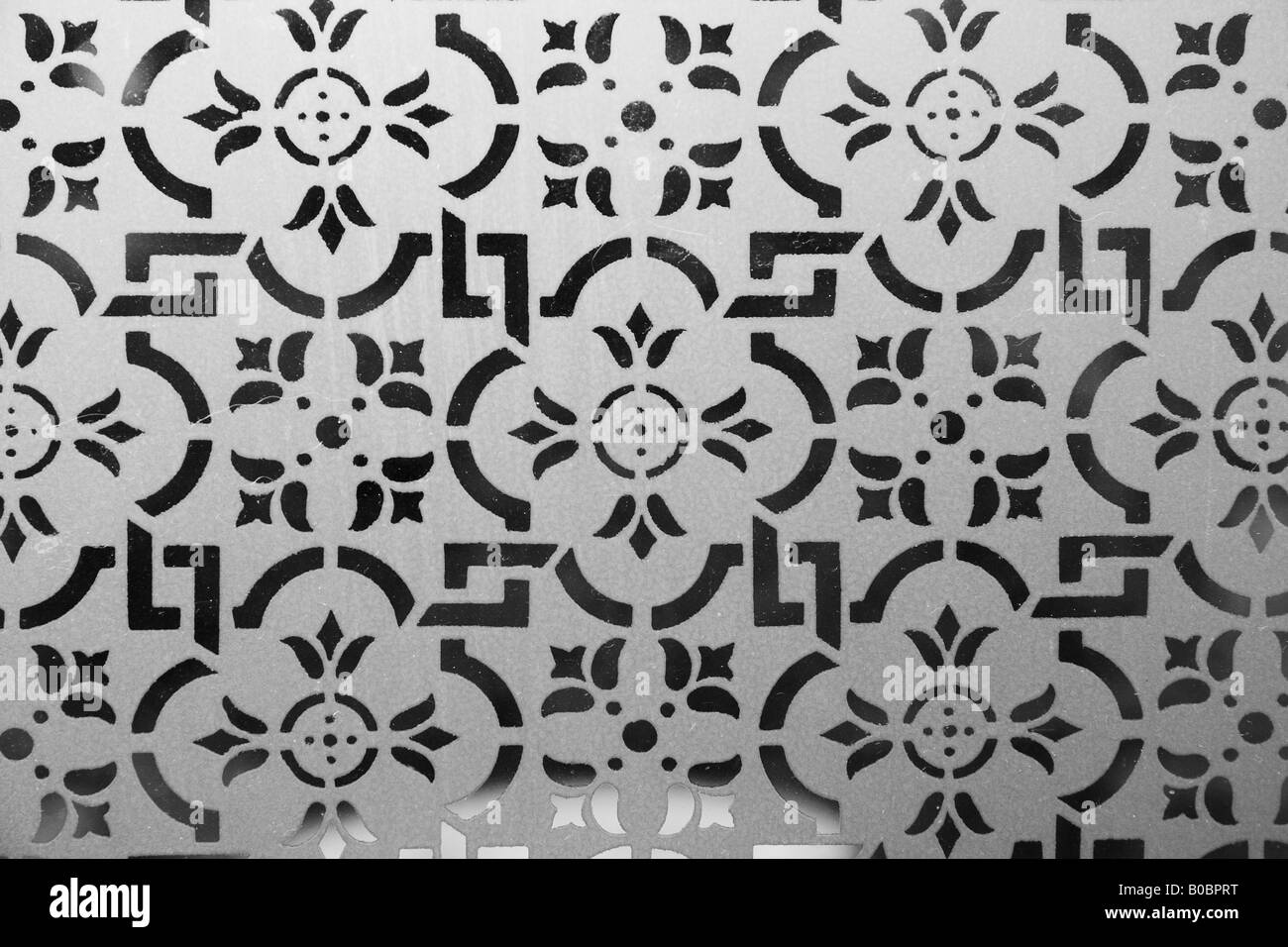 geätztes Glas Doppelverglasung Stockfoto