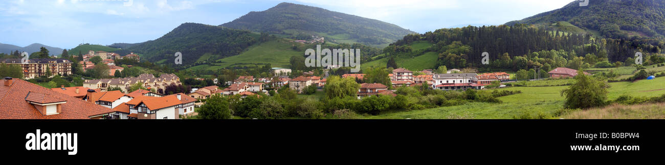 Baskenland Dorf Panoramablick Stockfoto