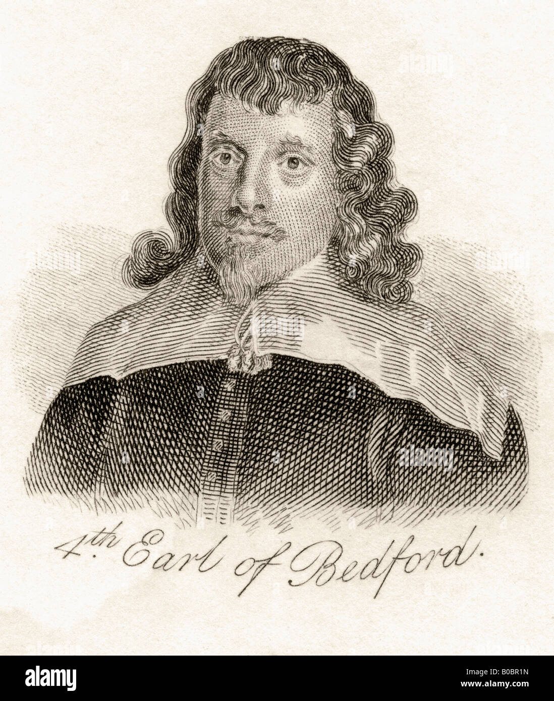 Francis Russell, 4th Earl of Bedford, 1593 -1641. Englischer Adliger. Aus dem Buch Crabbs Historical Dictionary, veröffentlicht 1825. Stockfoto