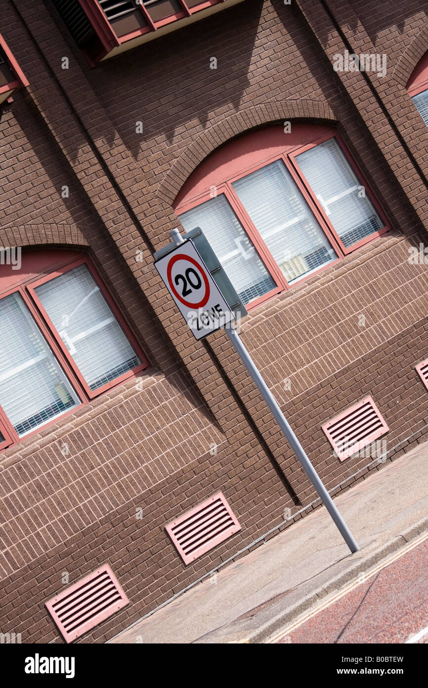 20 km/h Geschwindigkeit Sperrzone in Norwich City Center - Norfolk Stockfoto