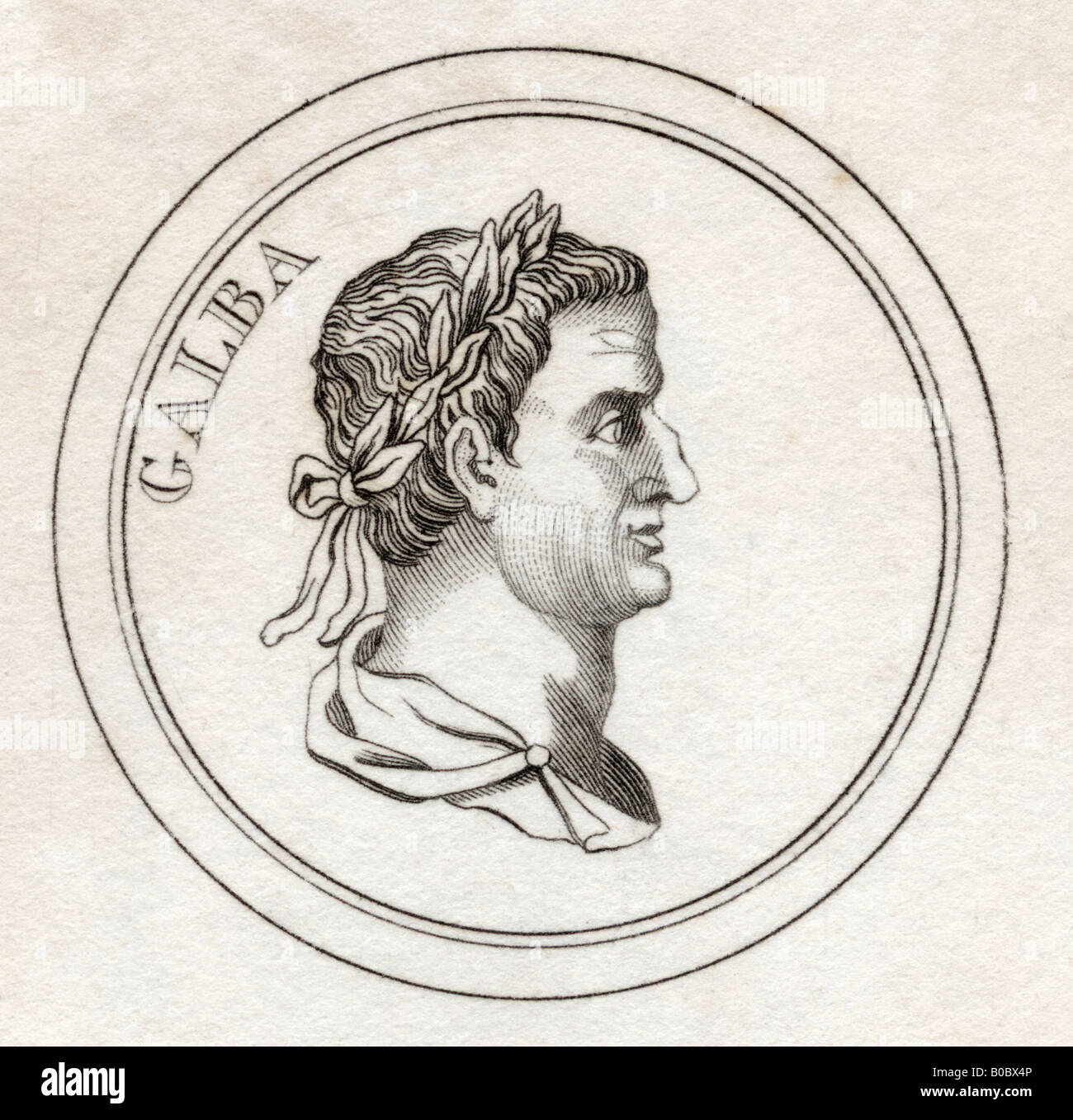 Servius Sulpicius Galba, 3BC - 69BC, alias Servius Sulpicius Galba Caesar Augustus. Römischer Kaiser. Stockfoto
