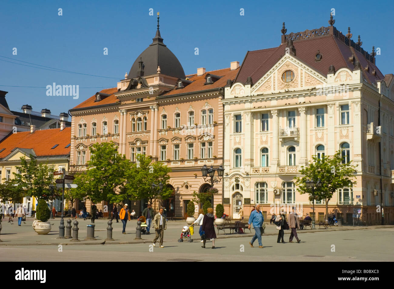 Trg Slobode Hauptplatz in Novi Sad Serbien Europa Stockfoto