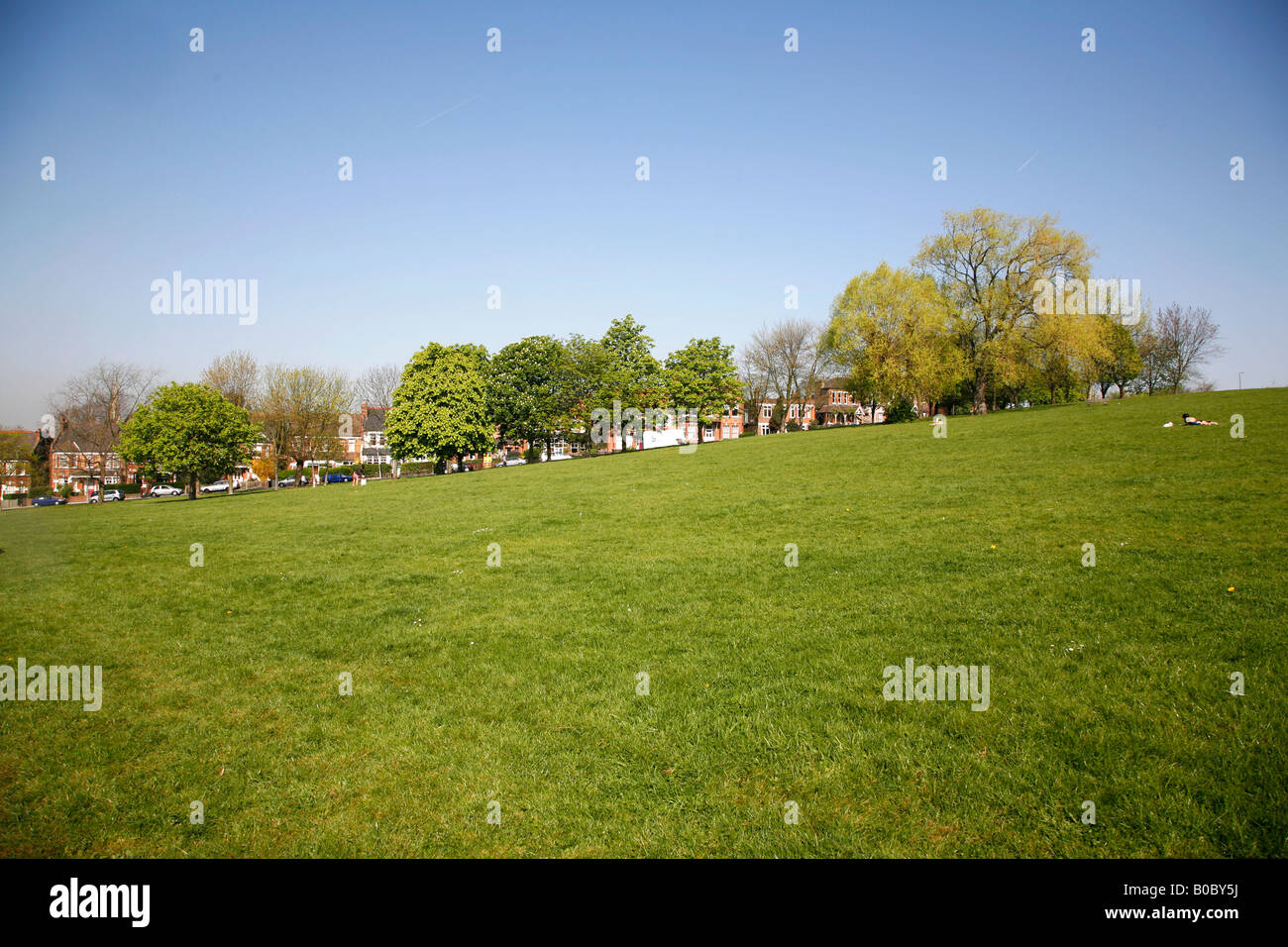 Hügeligen Feldern in Brockley, London Stockfoto