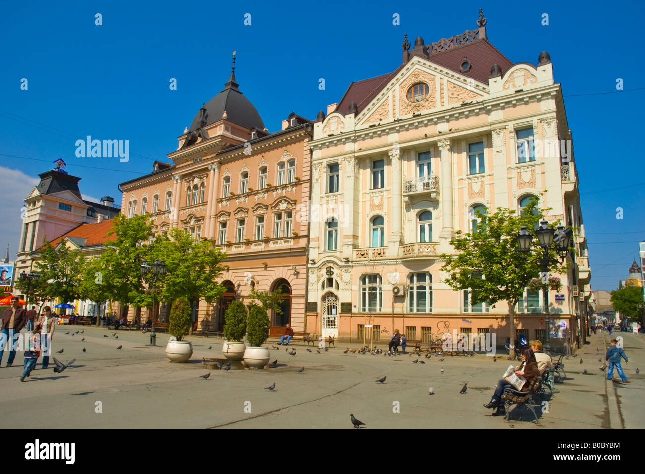 Trg Slobode Hauptplatz in Novi Sad Serbien Europa Stockfoto
