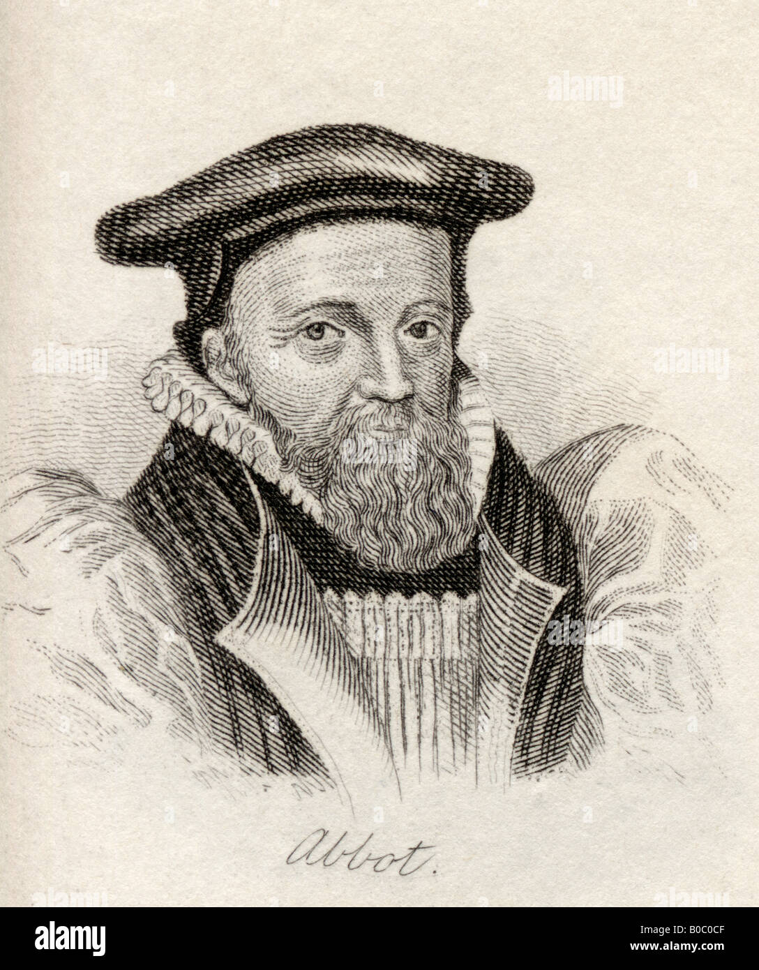 George Abt, 1562 - 1633. Erzbischof von Canterbury. Aus dem Buch Crabbs Historical Dictionary, veröffentlicht 1825. Stockfoto