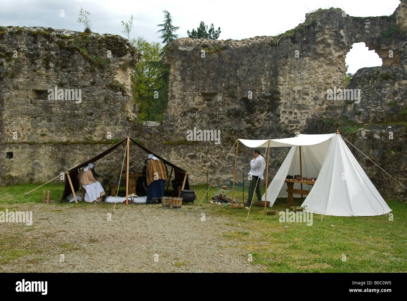 Stock Foto ein mittelalterliches Lager re Eneactment Szene Stockfoto