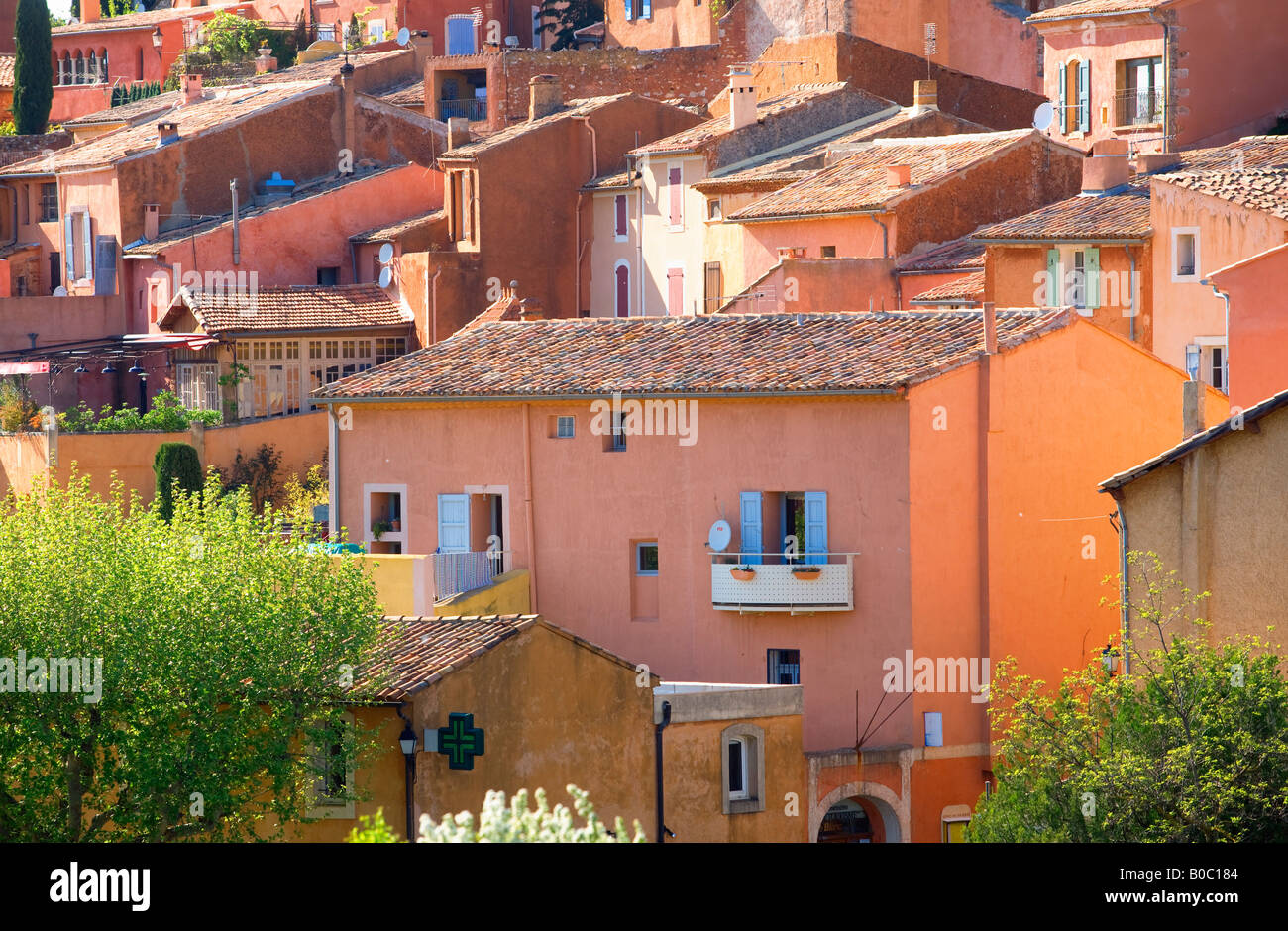 Das Dorf Roussillon in der provence Stockfoto