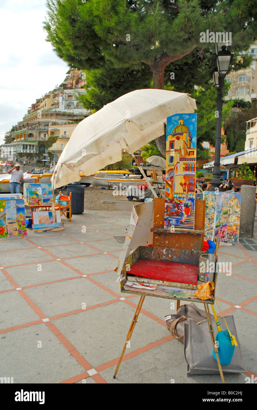 Positano an der Amalfiküste in Campania, Italien Stockfoto