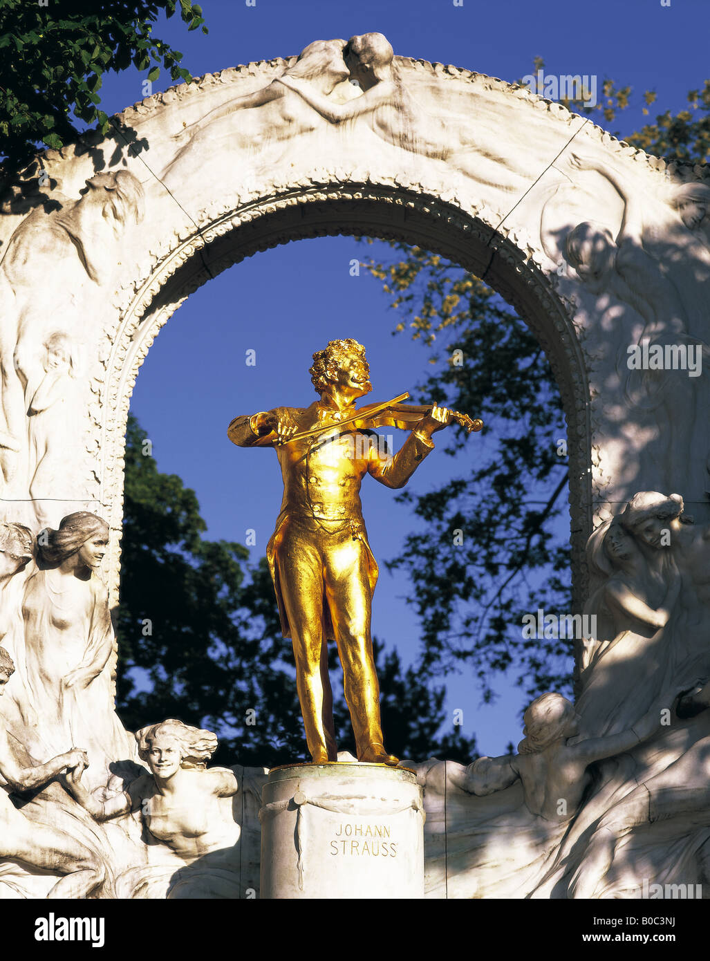 Johann Strauss-Statue in der Stadt Park Vienna Austria Stockfoto