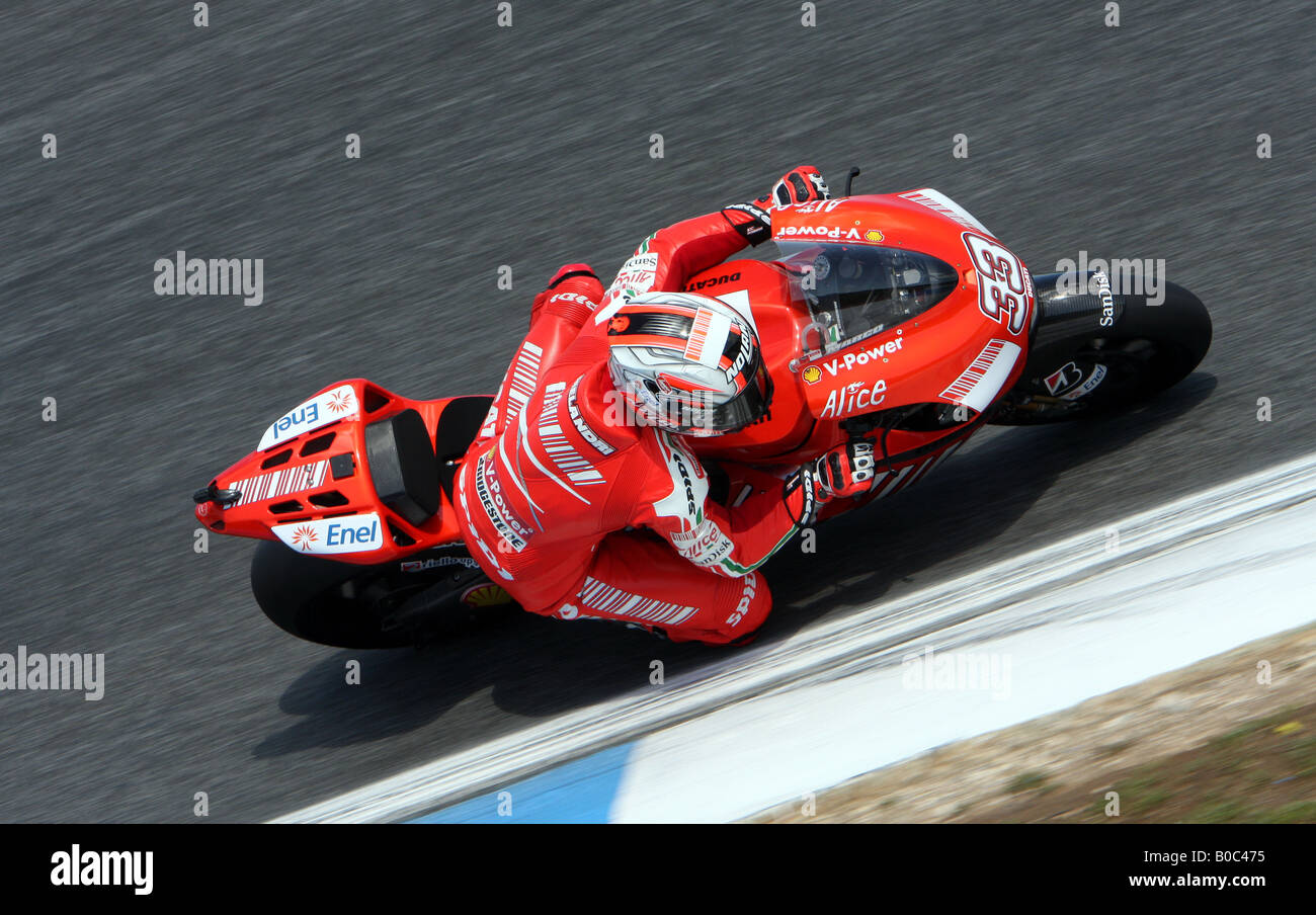 Marco Melandri Ducati Desmosedici Motogp Estoril portugal Stockfoto