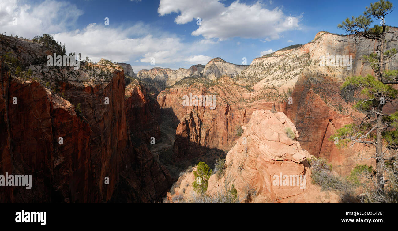Ansicht des oberen Zion Canyon im Süden von Utah Stockfoto