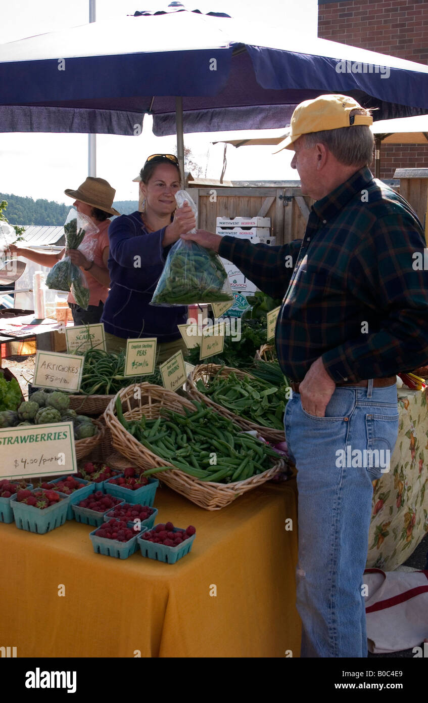 USA, Washington State, San Juan Islands, örtlichen Bauernmarkt. Stockfoto