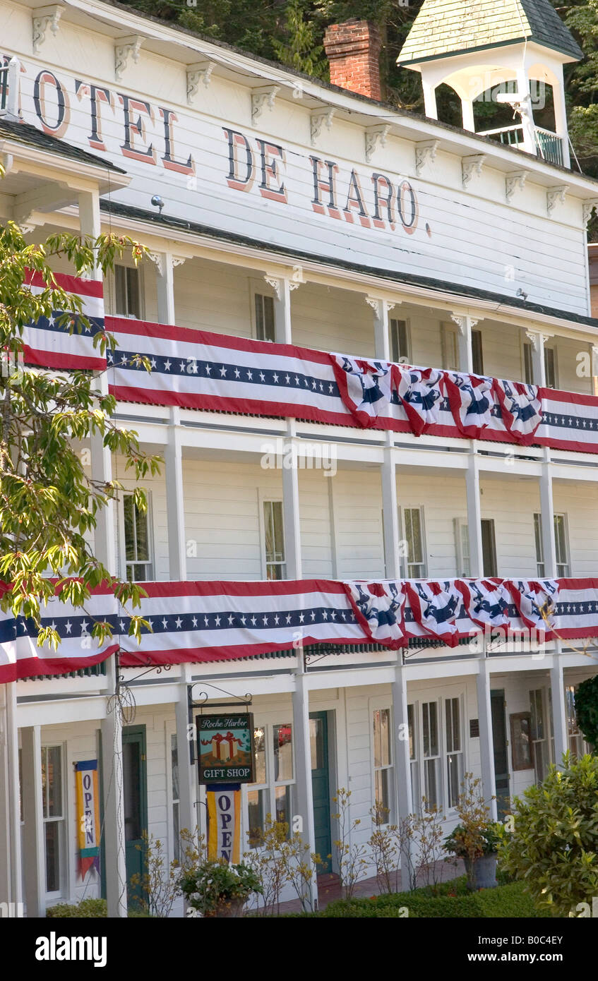 USA, Washington State, San Juan Islands, Roche Harbor Hotel De Haro. Stockfoto