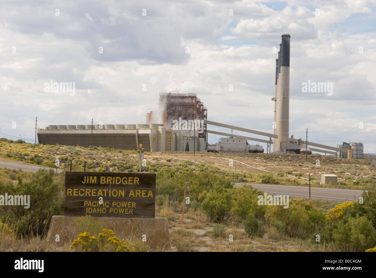 Jim Bridger Kohlekraftwerk in der Nähe von Rock Springs, Wyoming Stockfoto