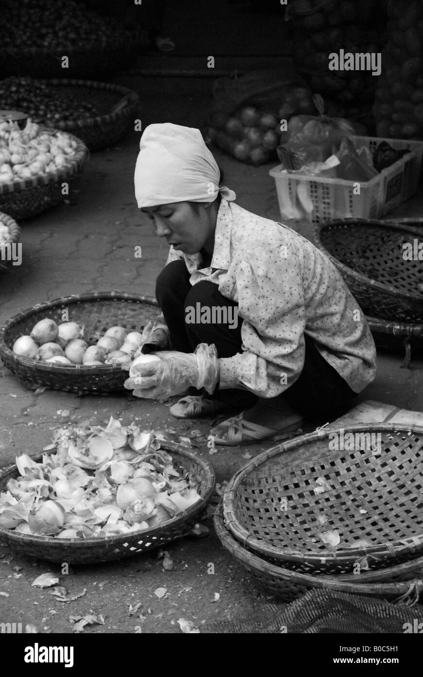 Markt Händler Hanoi vietnam Stockfoto