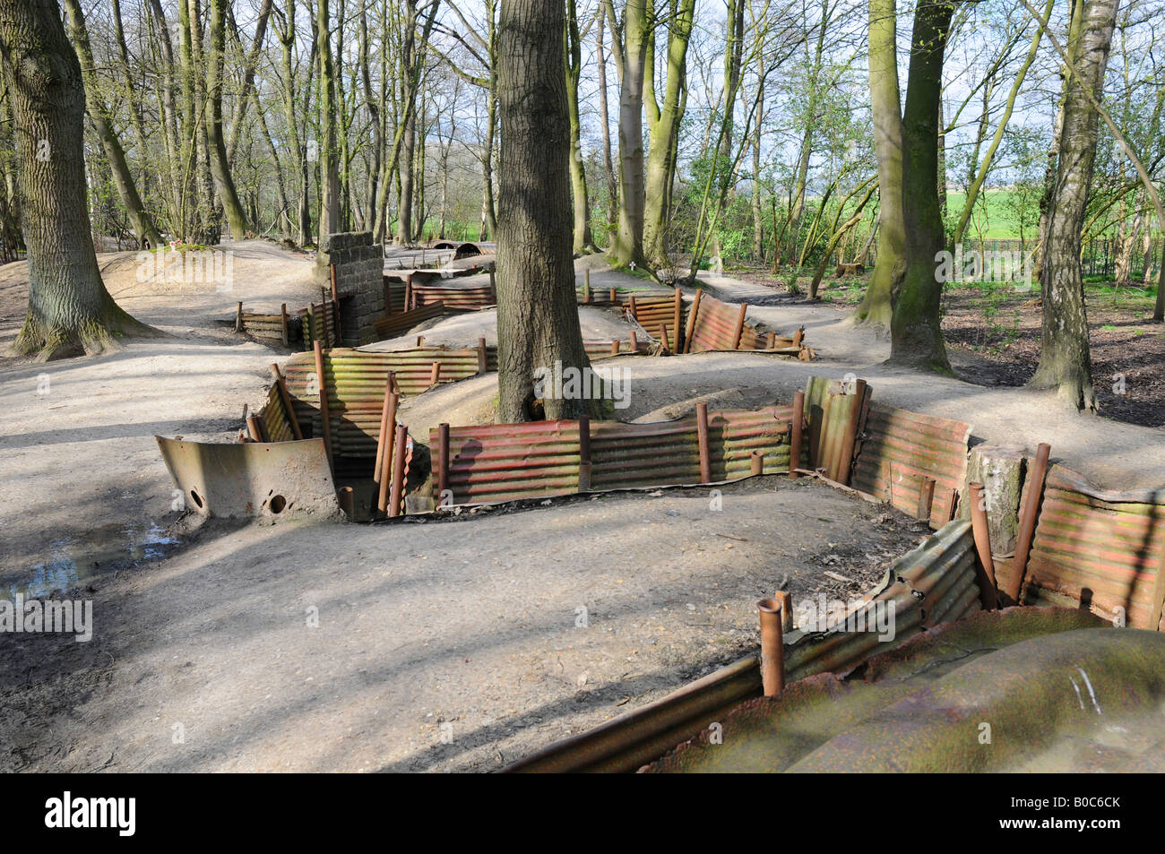 WW1 Gräben auf Hügel 62, Heiligtum Holz, in der Nähe von Ypern, Belgien. Stockfoto