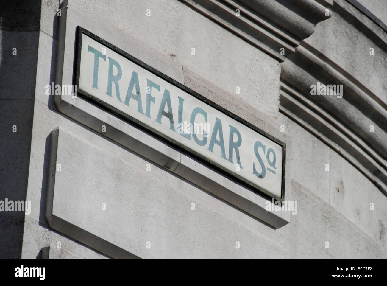 Trafalgar Square Straßenschild London England Stockfoto