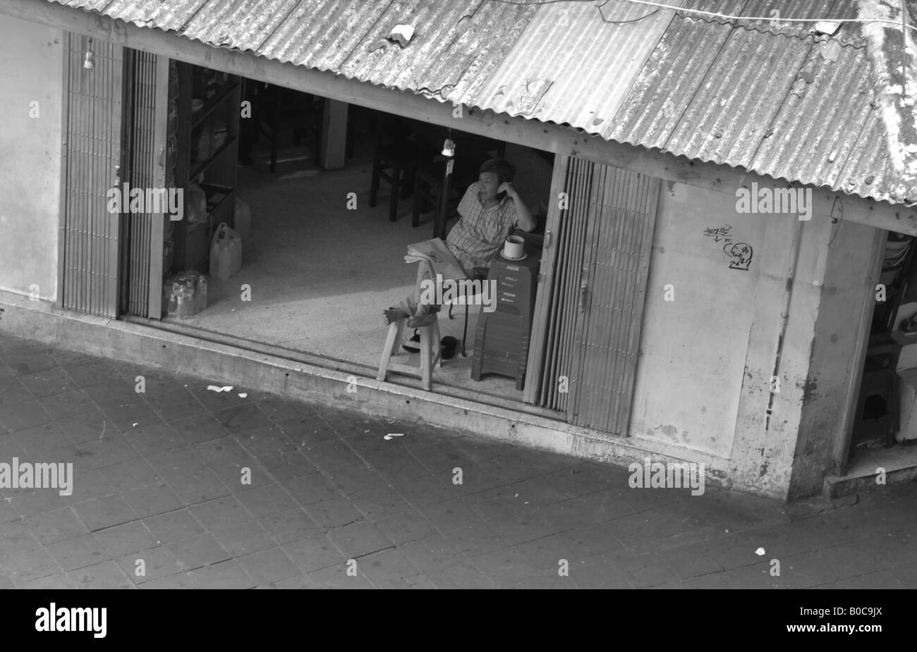 Bangkok Menschen, Leben und sterben in Bangkok, Hausbesetzer in Klong toei Stockfoto