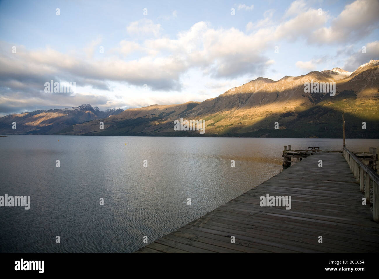 Lake Wakatipu gesehen von Glenorchy, Südinsel, Neuseeland Stockfoto