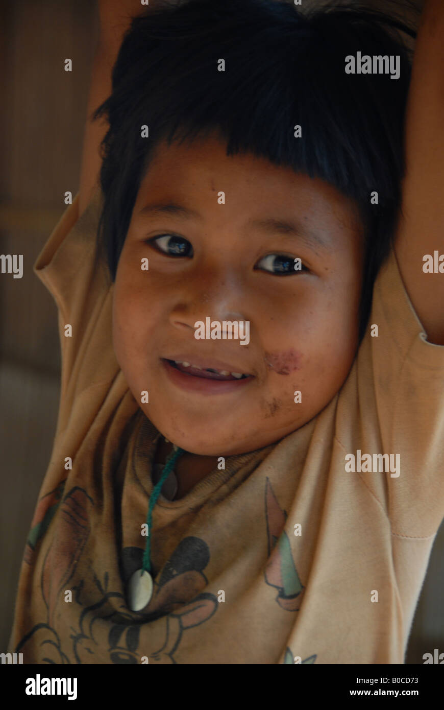 glücklich ethnische Minderheit junge, Mae Hong Son, thailand Stockfoto