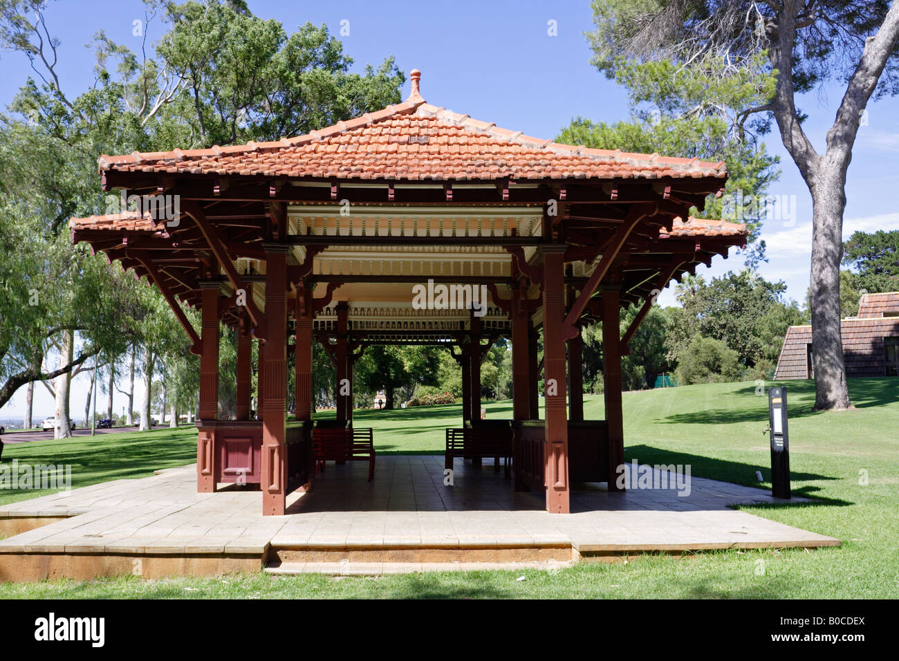 Teepavillon im Kings Park in Perth, Westaustralien. Stockfoto